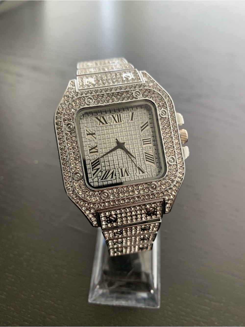 Iced Out Studded Men's Dress Watch